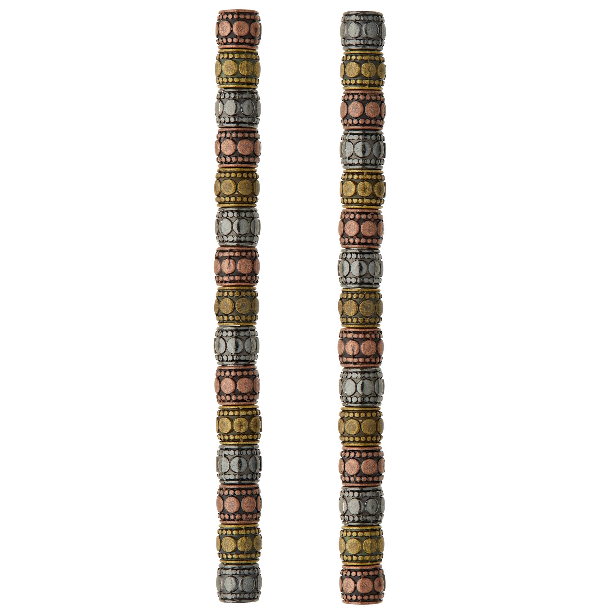 Carved Metal Drum Beads, 7mm by Bead Landing™